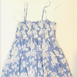 Forever 21 plus 2x smocked blue and white dress